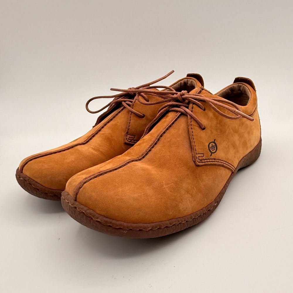 Born Sahara Tan Nubuck Leather Lace Up Driving Shoes Comfort  Women’s Size 8 - Picture 5 of 14